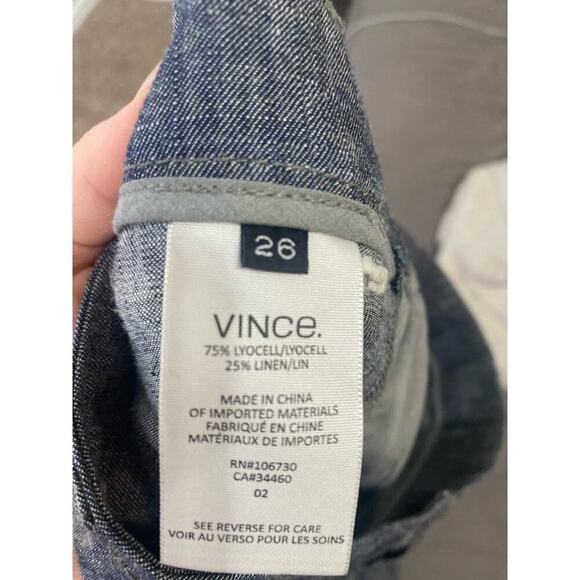 Vince womens chambray lyocell linen blend pants business casual office 26 - Picture 14 of 15